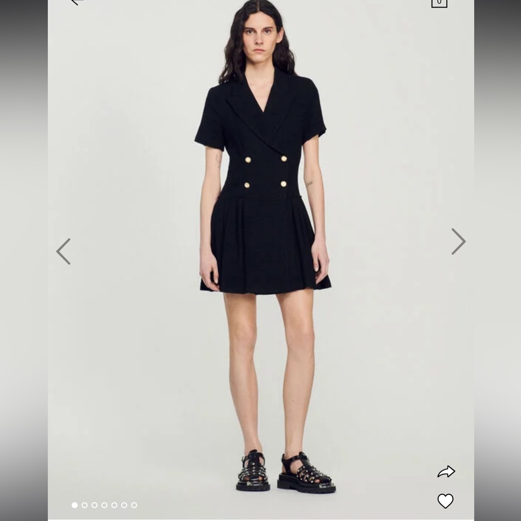 Sandro Black Double-Breasted Dress